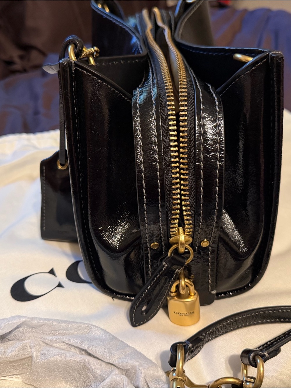 COACH Black glazed rogue 34 Hong Kong exclusive - Picture 10 of 13